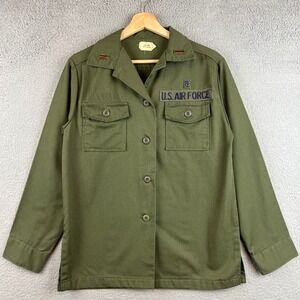 Vintage 1979 US Air Force OG-507 Utility Shirt Jacket Olive Green 14 Long